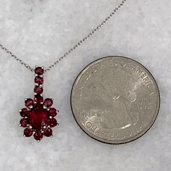 Niassa Ruby Orissa Rhodolite Garnet Sterling Silver Pendant Necklace - Picture 8 of 12